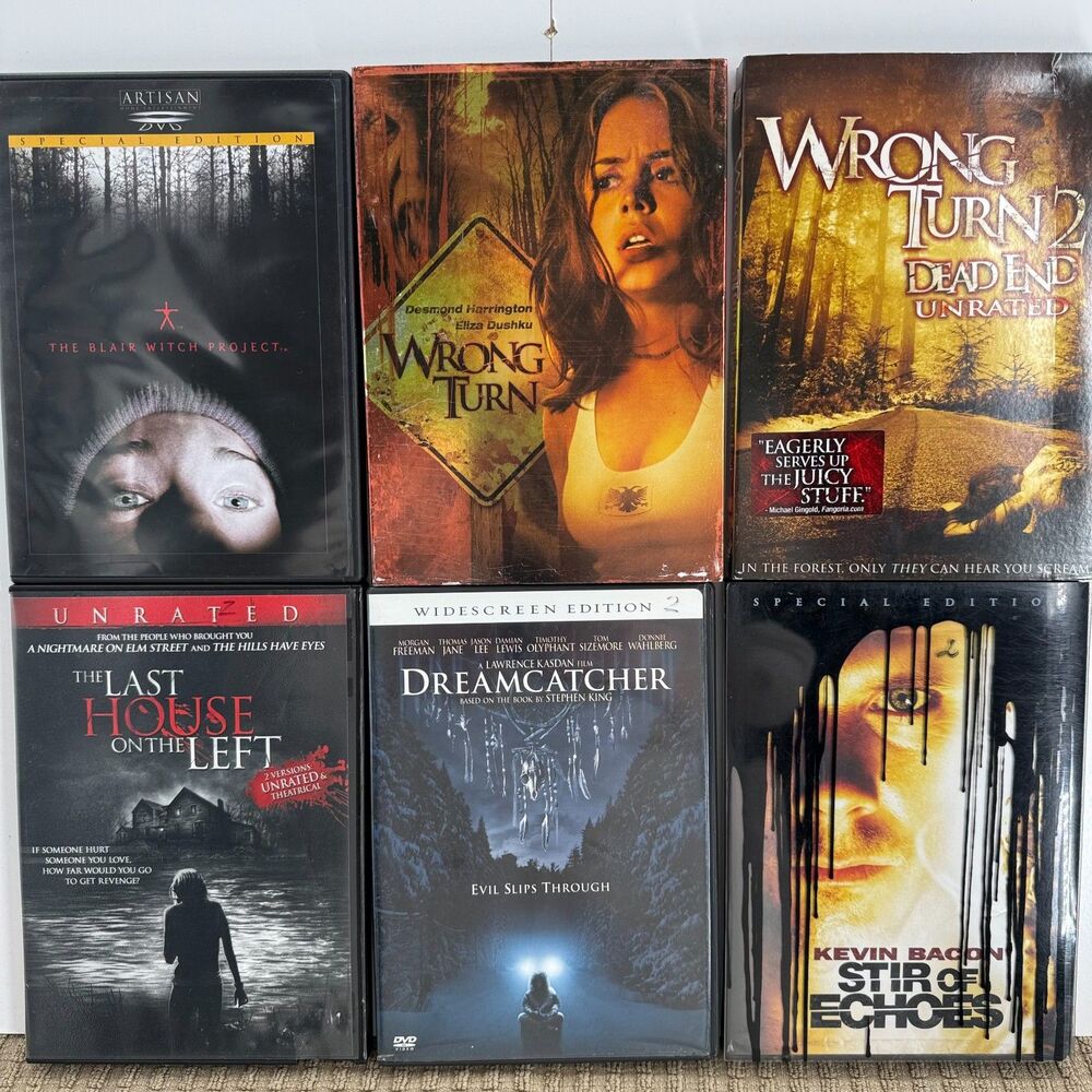 Horror DVD Lot 6 Blair Witch Wrong Turn Dreamcatcher Unrated OOP
